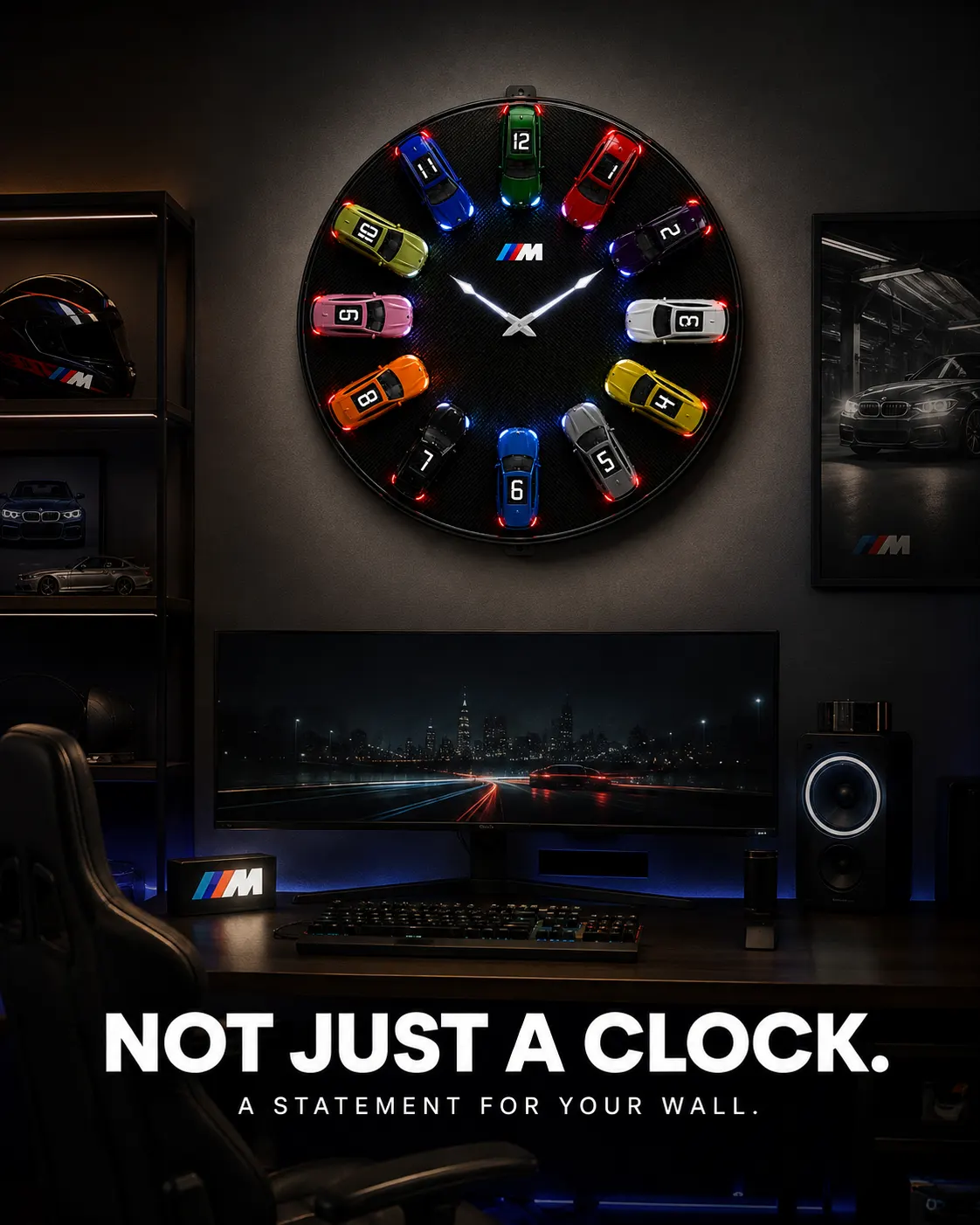 M Power 3D Car Wall Clock - Image 2