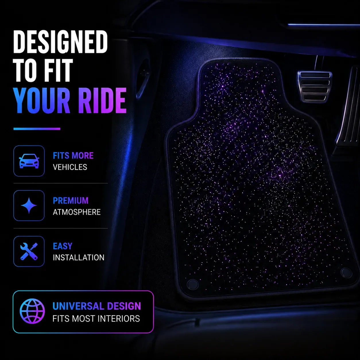 StarMat RGB Starlight Car Mat Universal Fit (2pcs) - Image 4